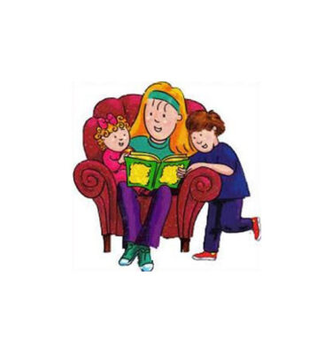 Baby Sitter reading to children